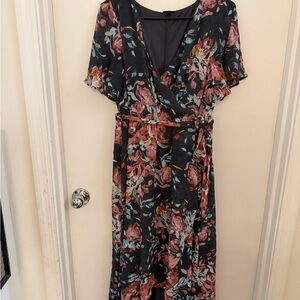 Torrid Black Floral Midi Dress
